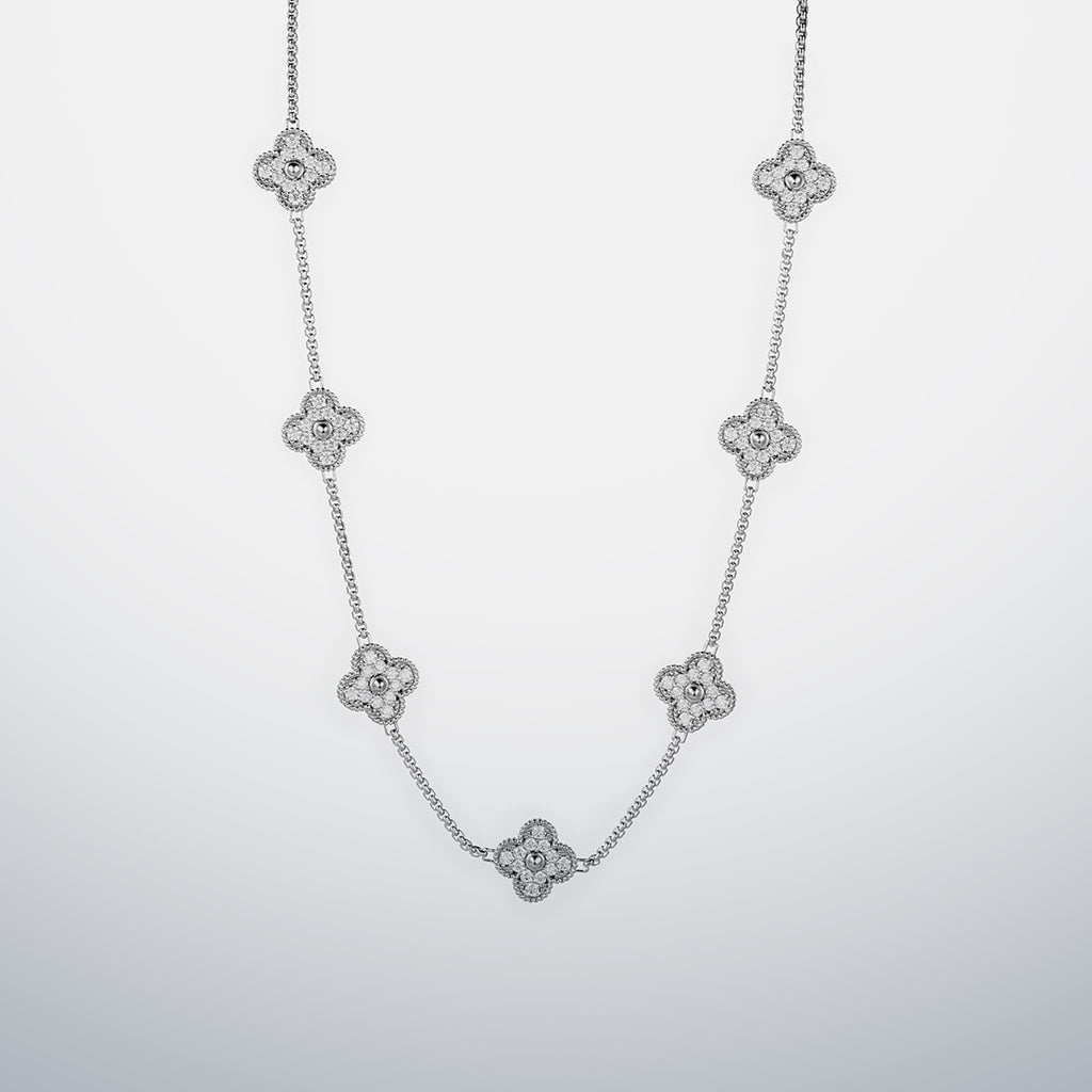 S925 Moissanite Multi Clover Necklace