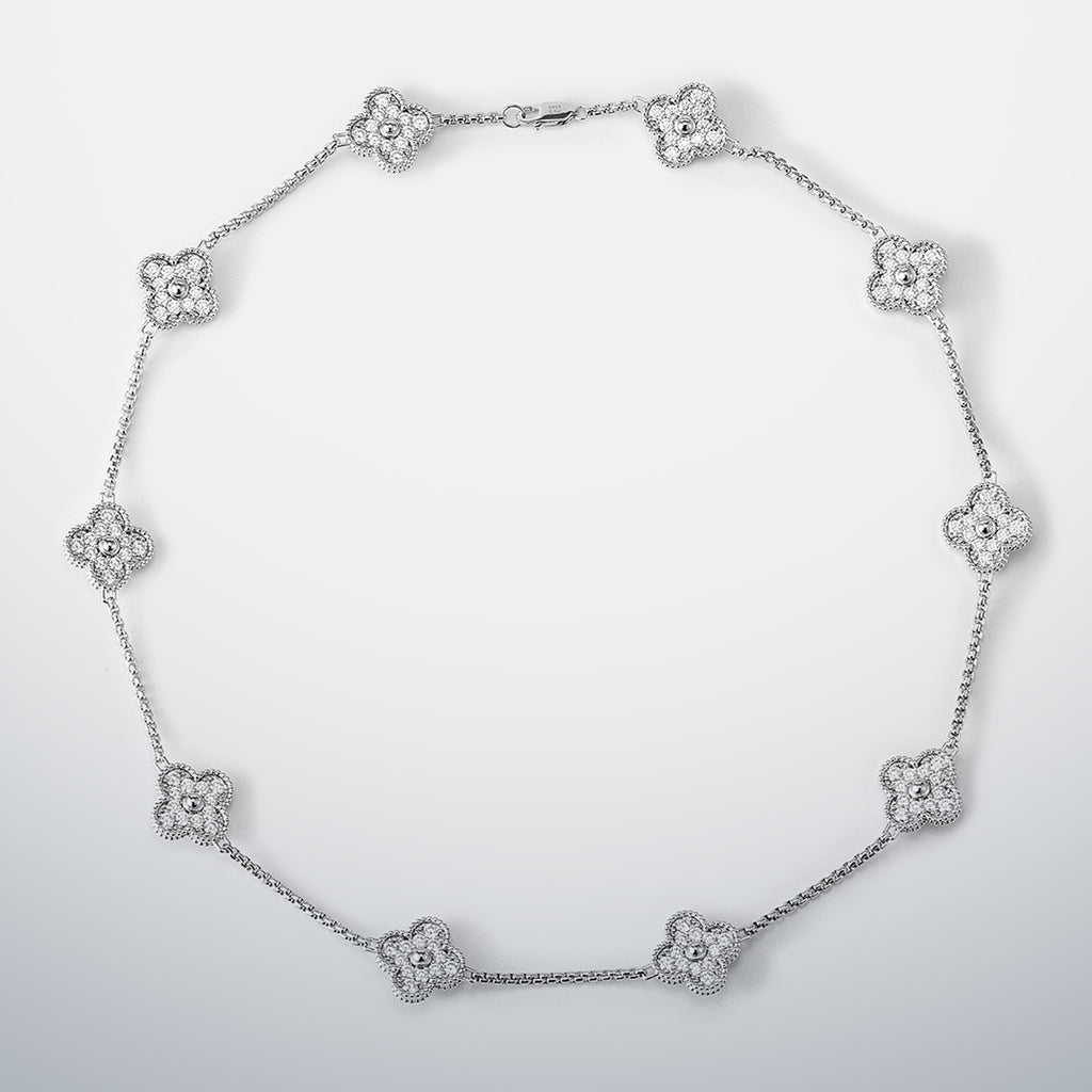 S925 Moissanite Multi Clover Necklace