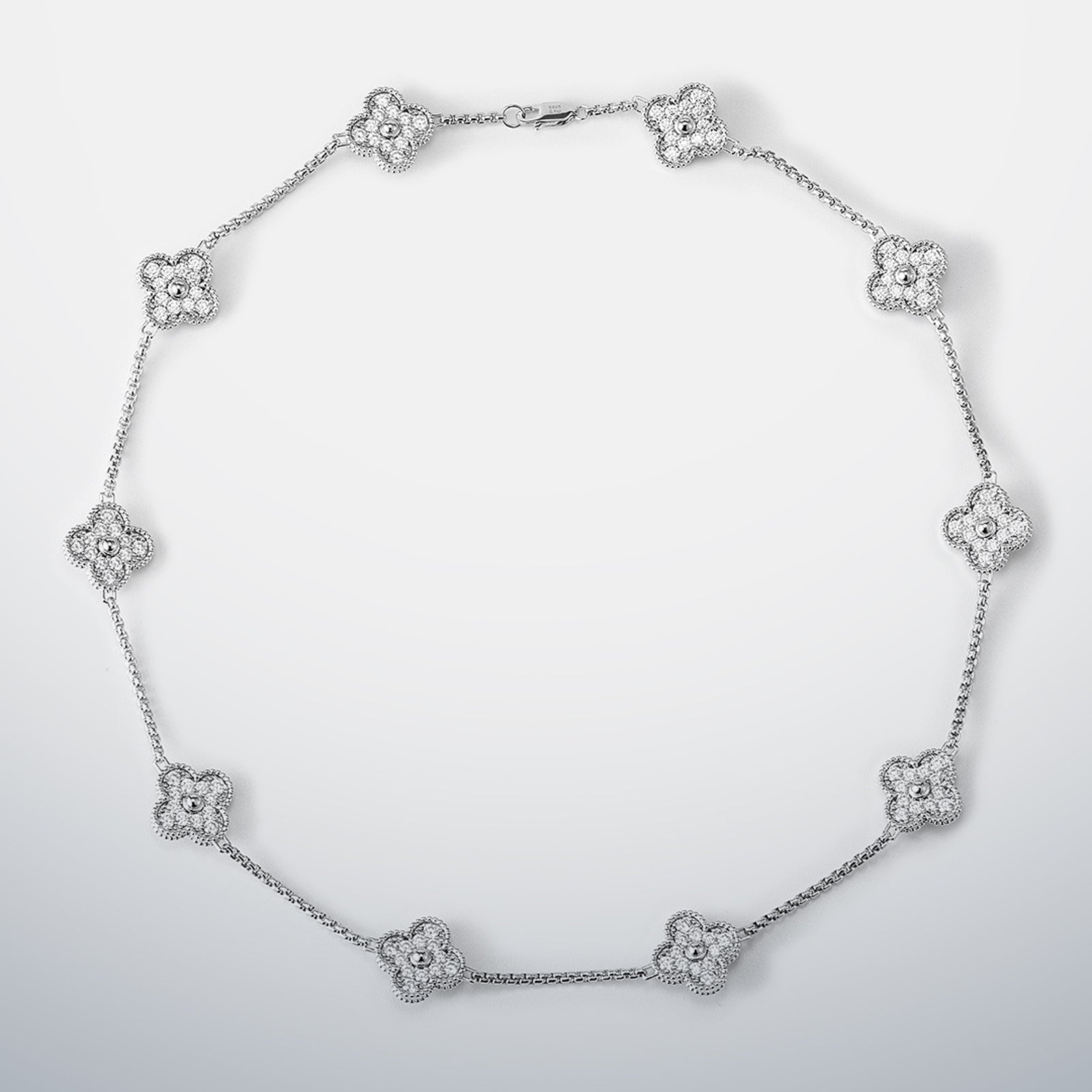 S925 Moissanite Multi Clover Necklace