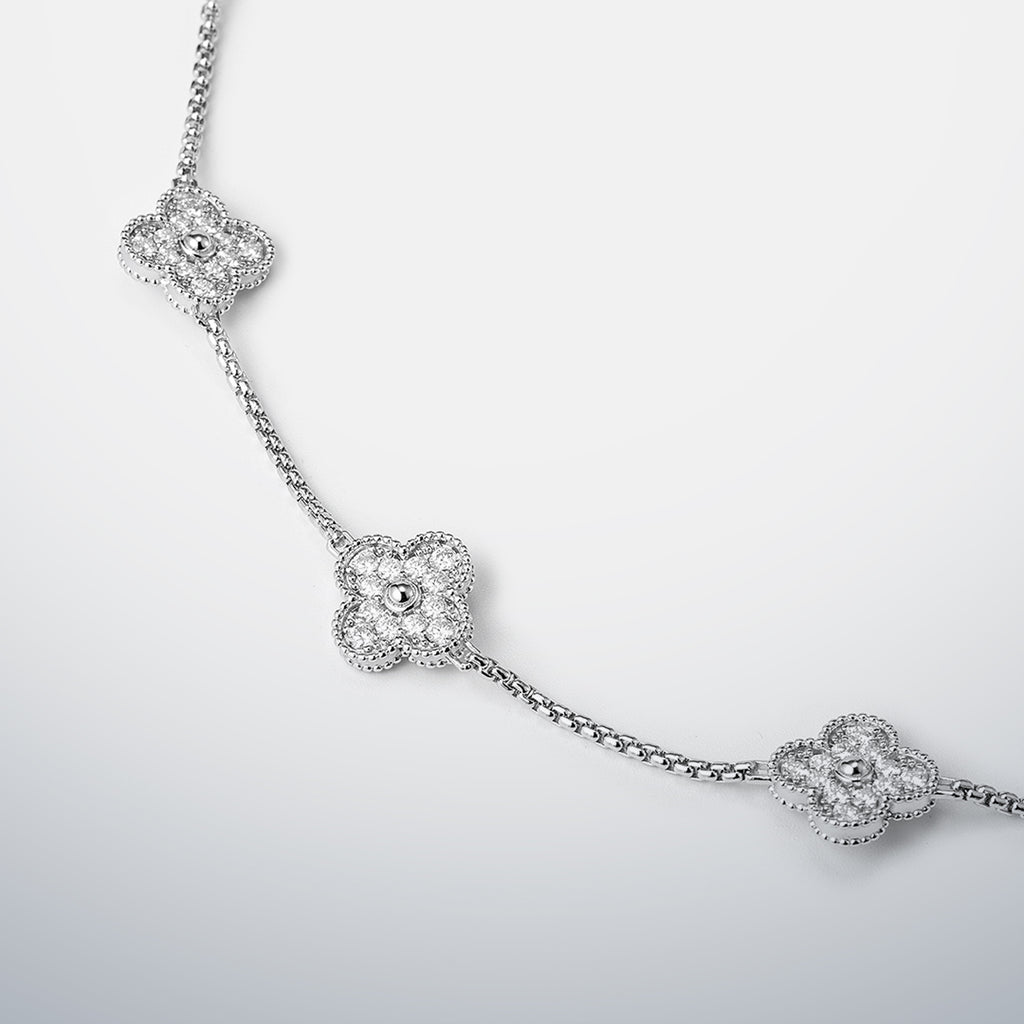 S925 Moissanite Multi Clover Necklace