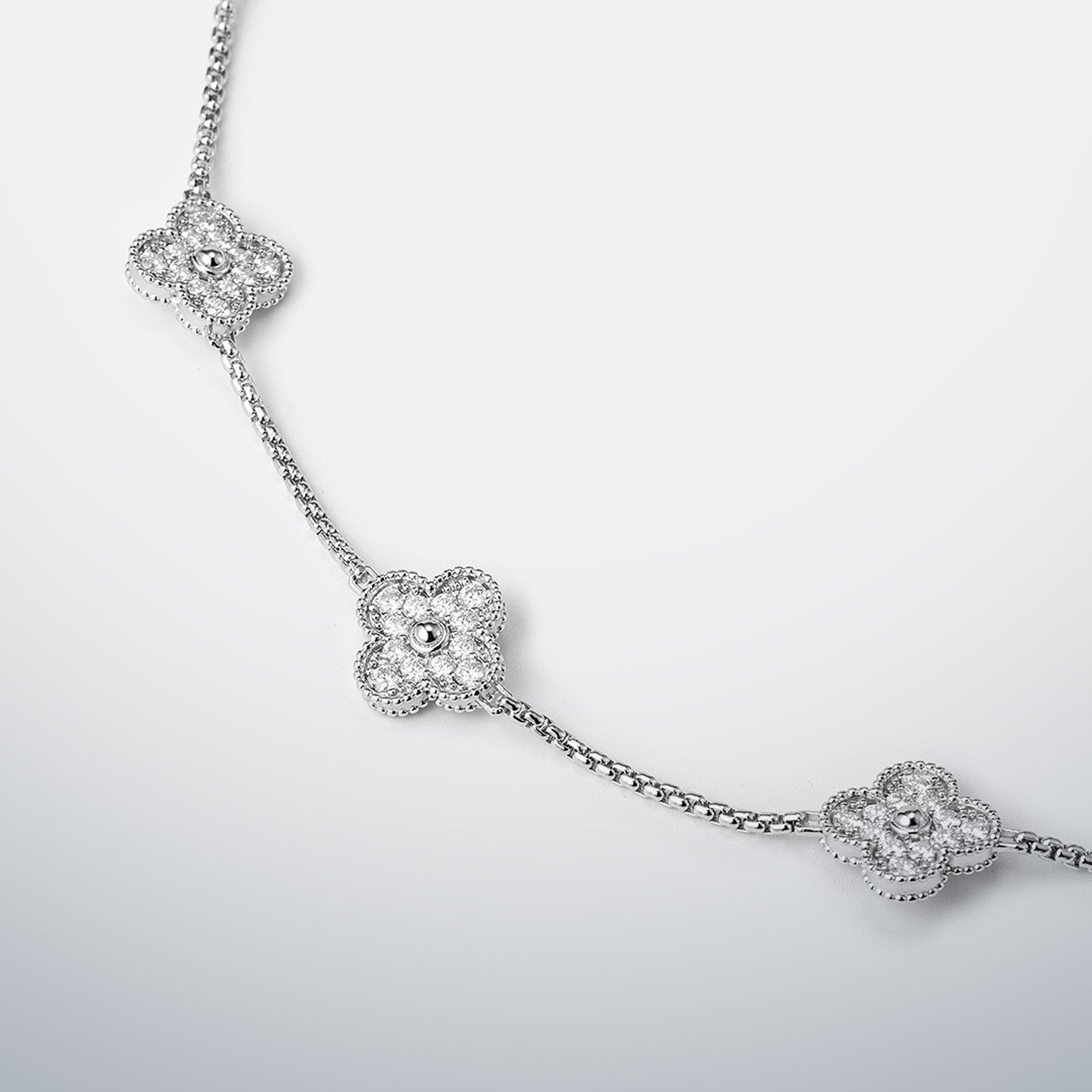 S925 Moissanite Multi Clover Necklace