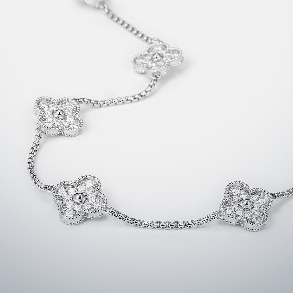 S925 Moissanite Multi Clover Necklace