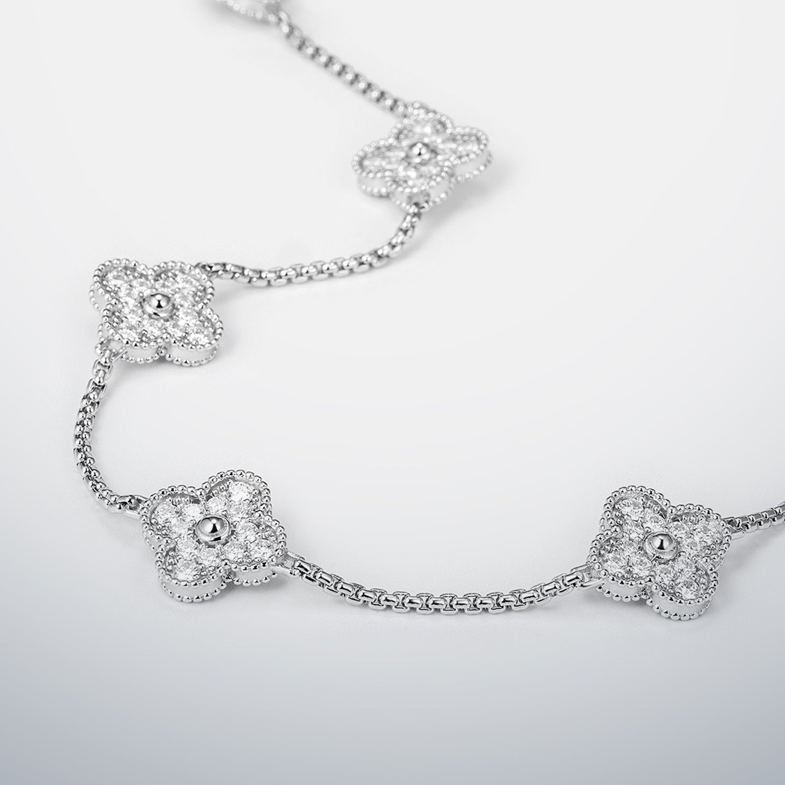 S925 Moissanite Multi Clover Necklace