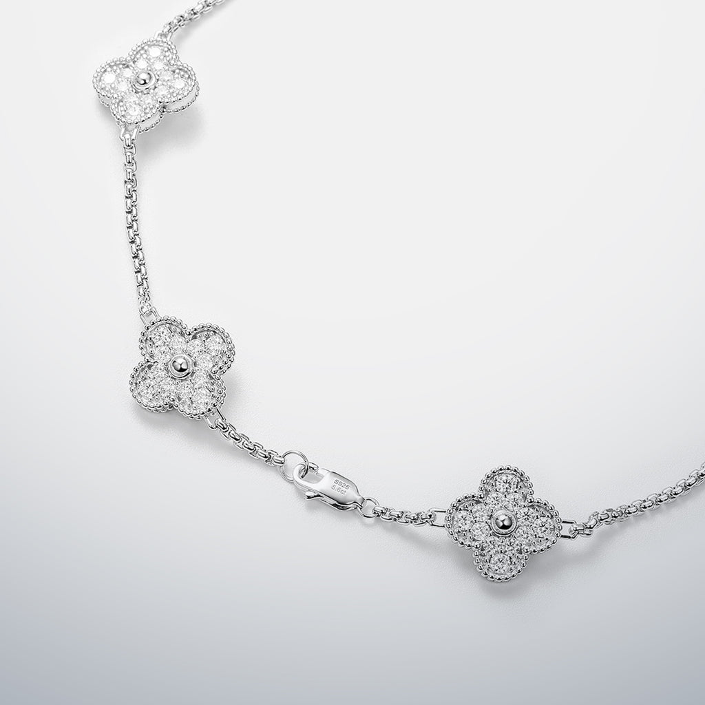 S925 Moissanite Multi Clover Necklace