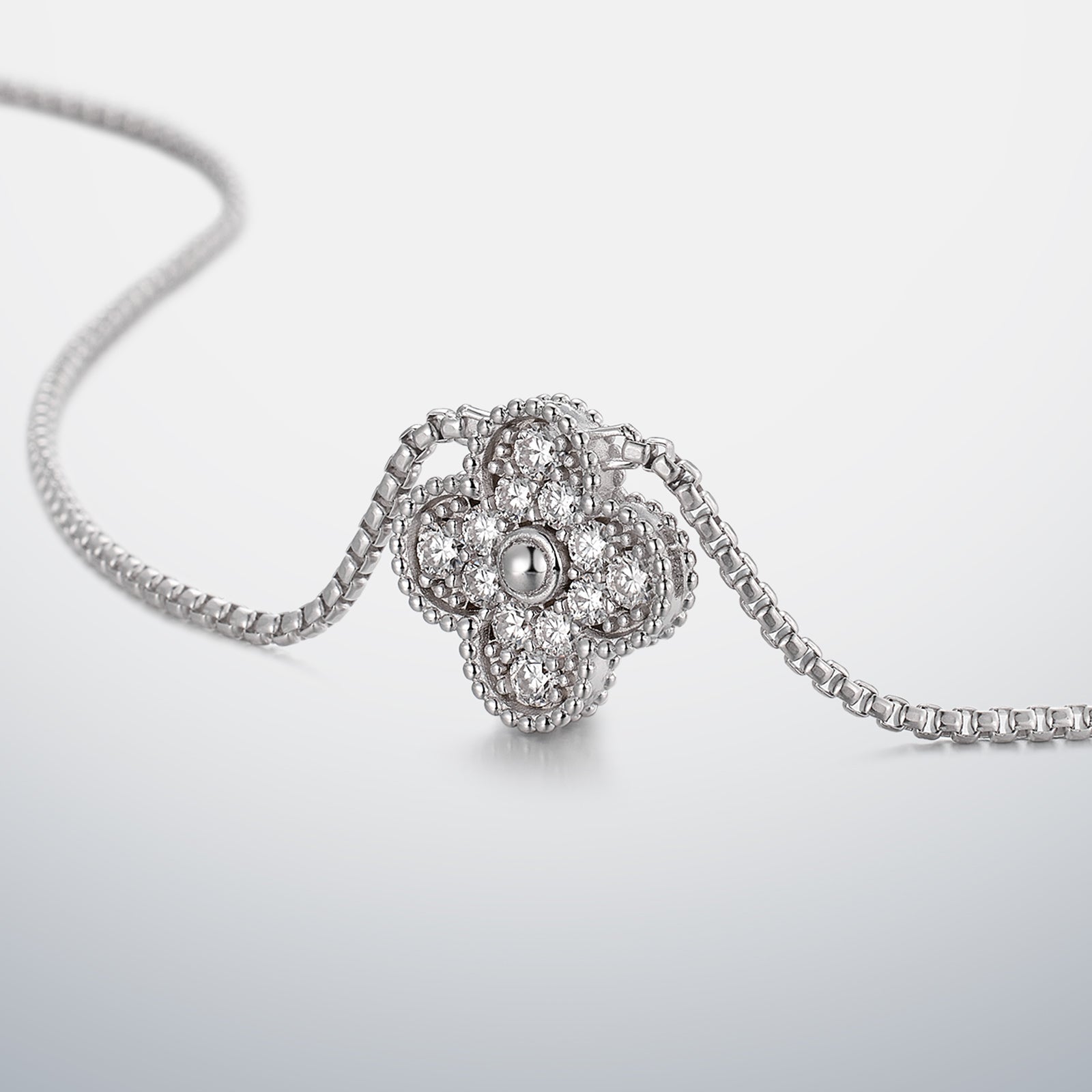 S925 Moissanite Single Clover Chain