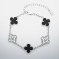 S925 Moissanite & Black Agate Clover Bracelet