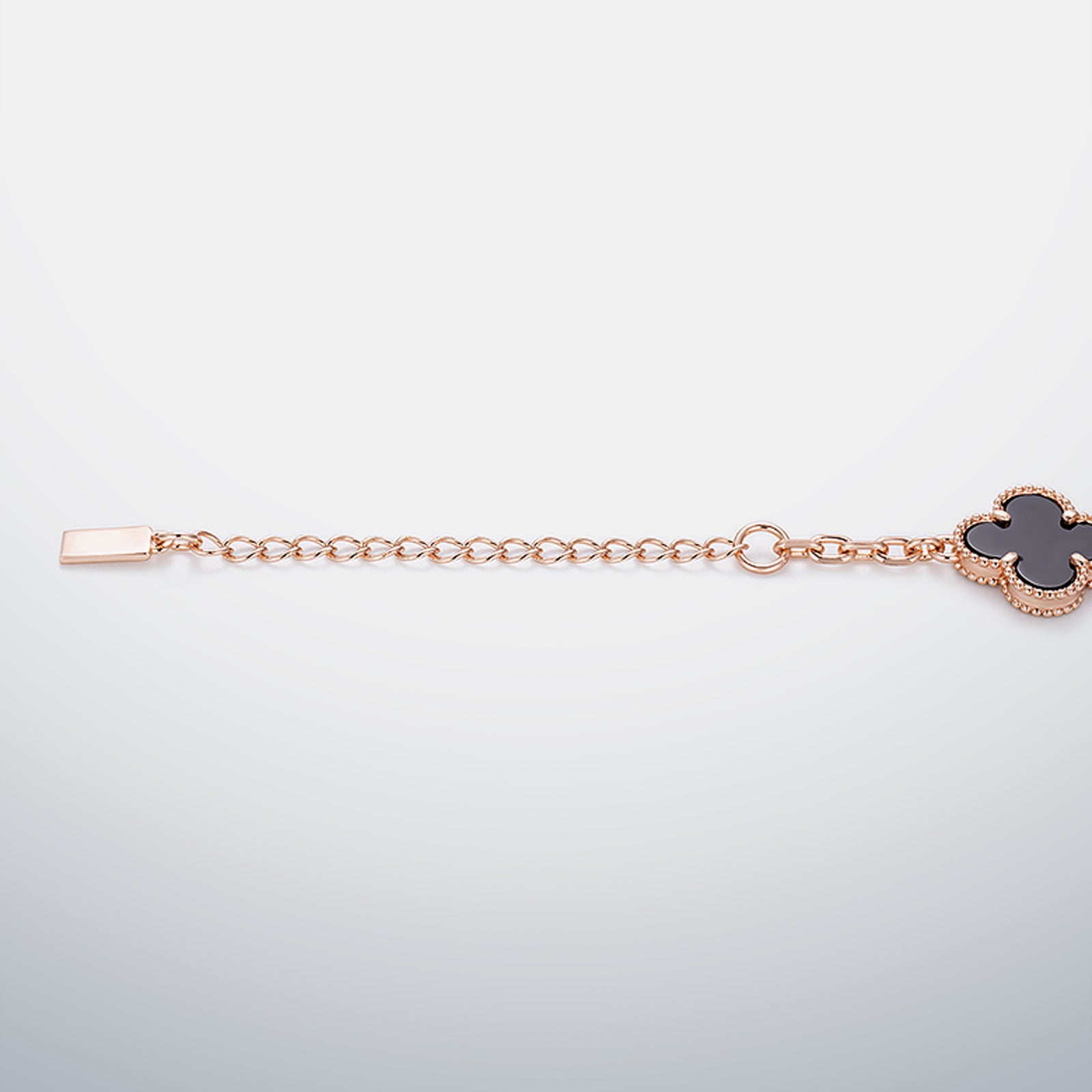 S925 Moissanite & Black Agate Clover Bracelet