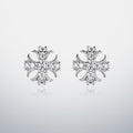 S925 Moissanite Floral Cross Earrings