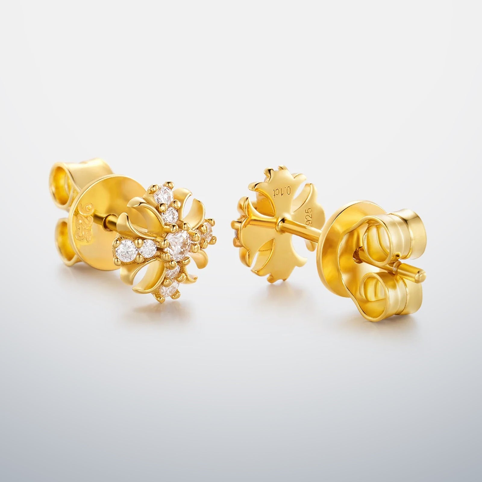 S925 Moissanite Floral Cross Earrings