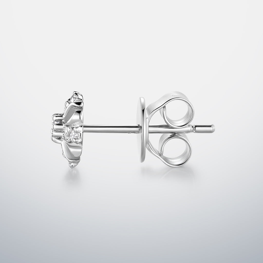 S925 Moissanite Floral Cross Earrings