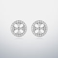 S925 Moissanite Halo Cross Stud Earrings