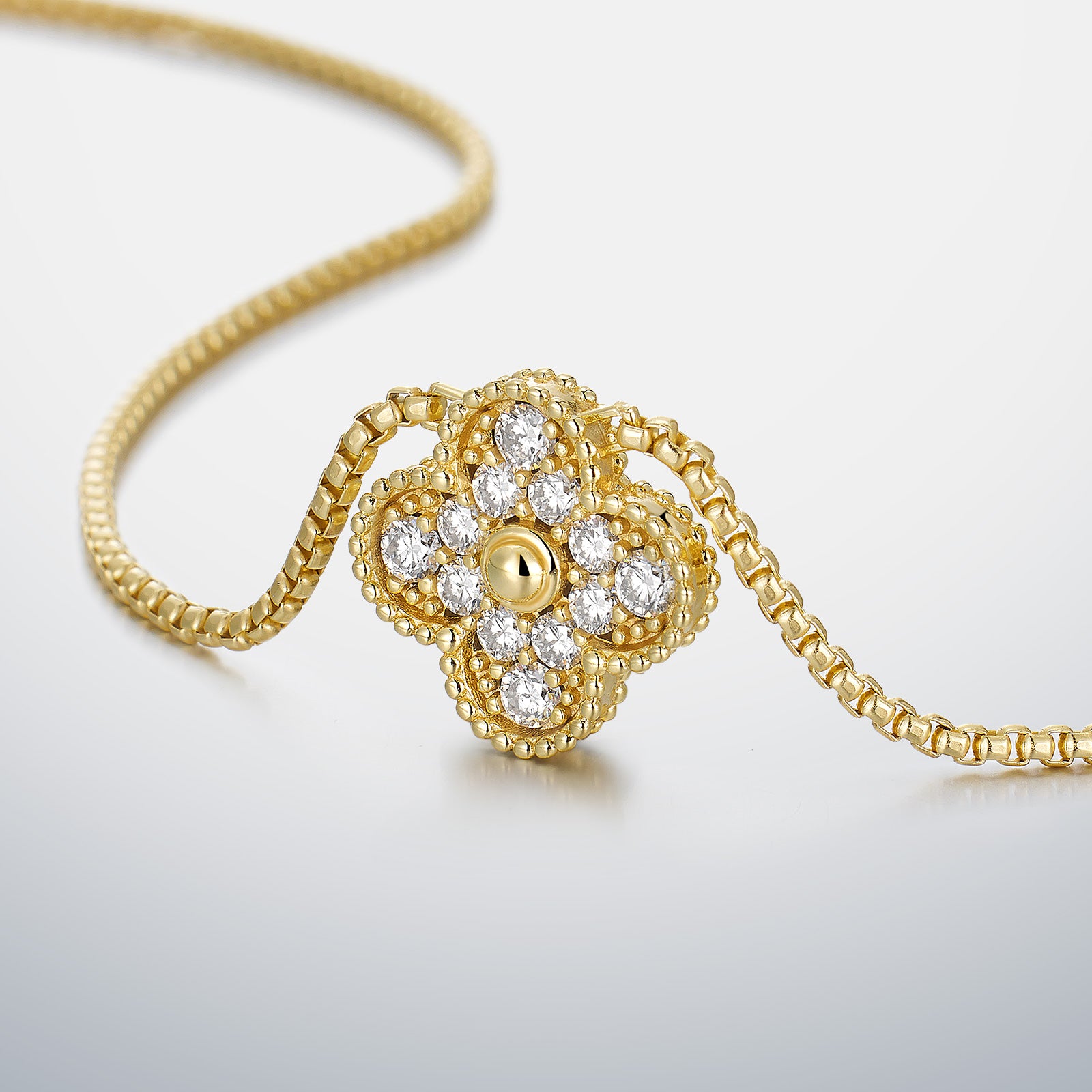 S925 Moissanite Single Clover Chain