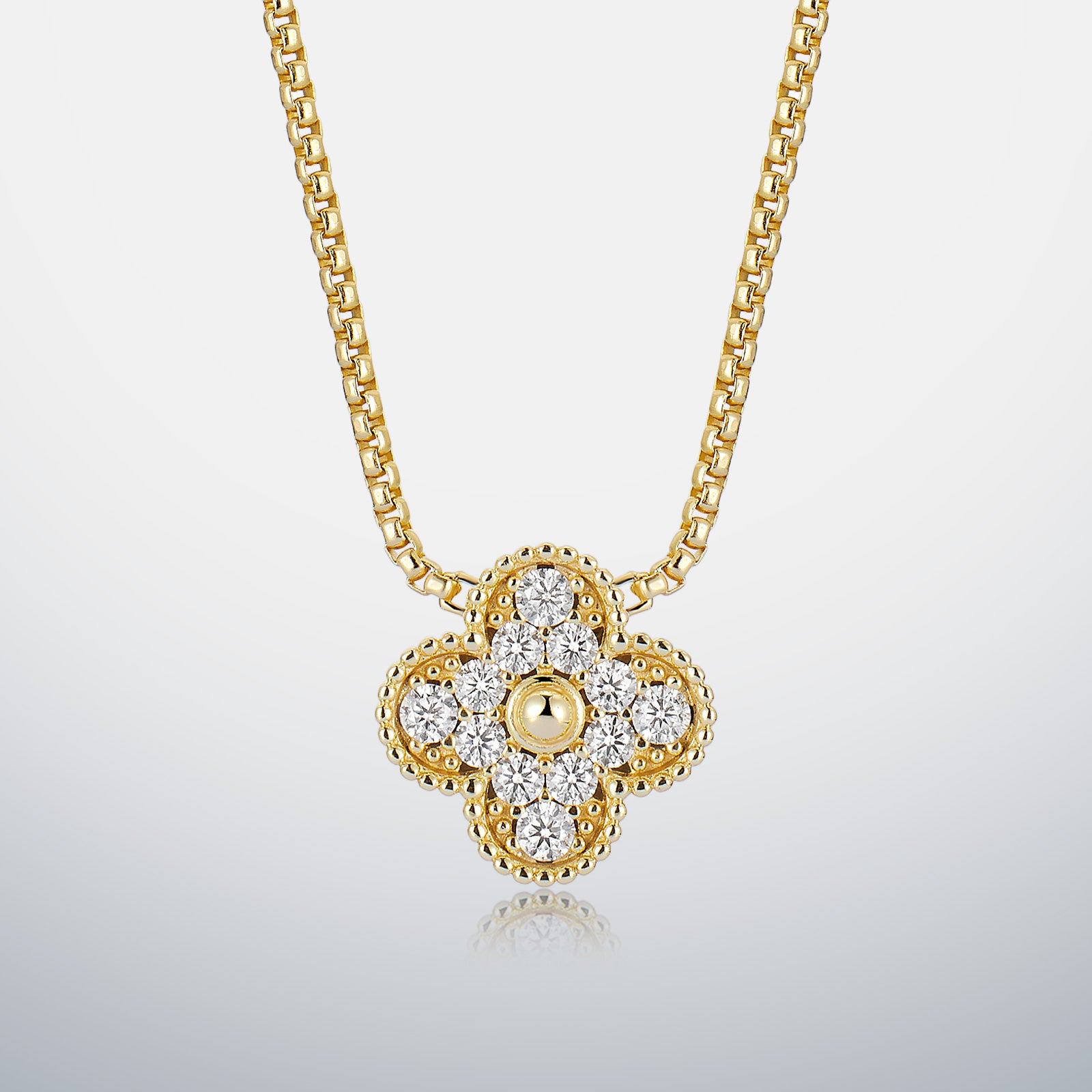 S925 Moissanite Single Clover Chain
