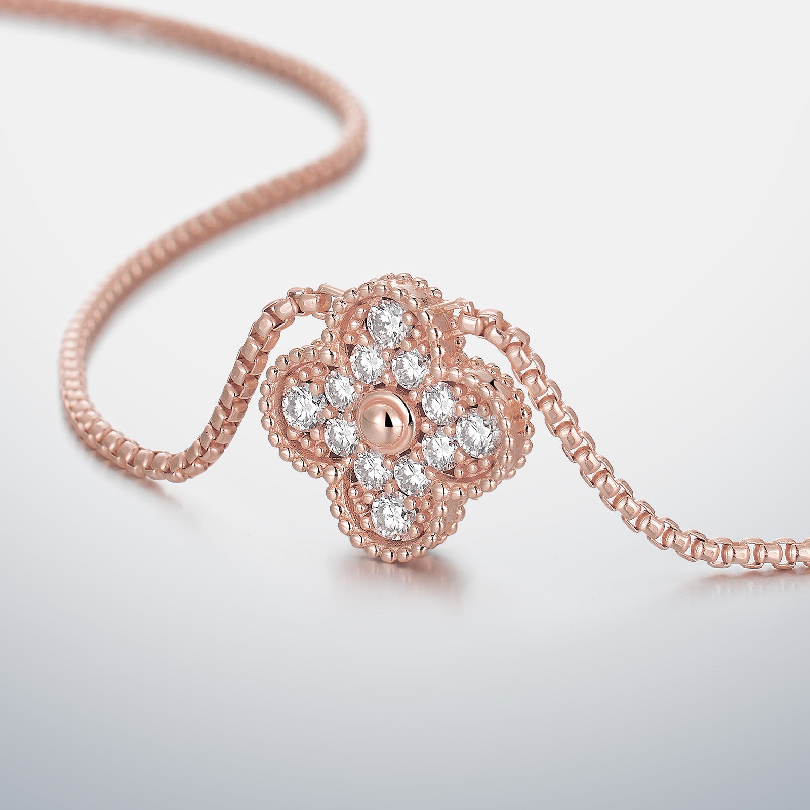 S925 Moissanite Single Clover Chain