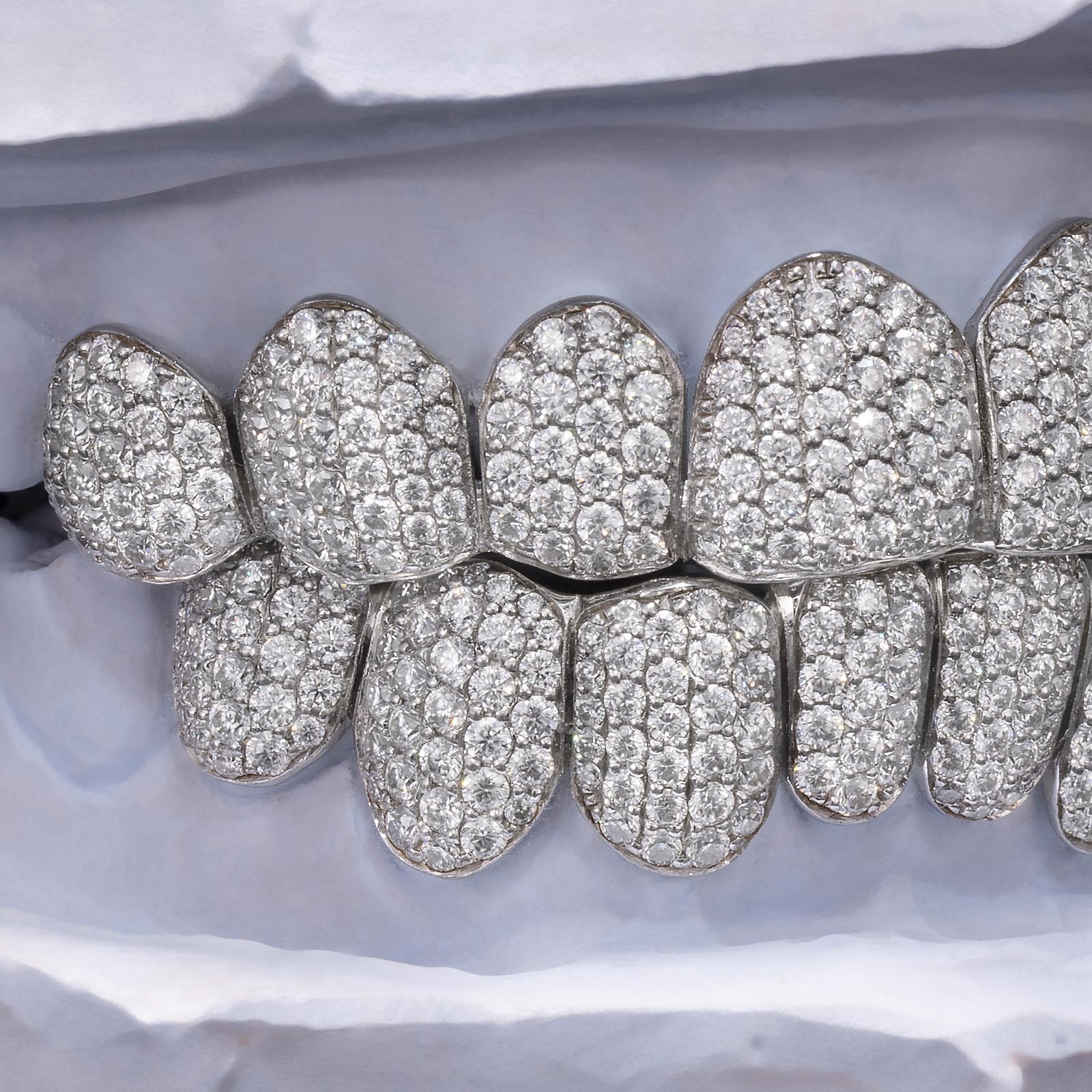 Signature Honeycomb Hand-Set Moissanite Grillz