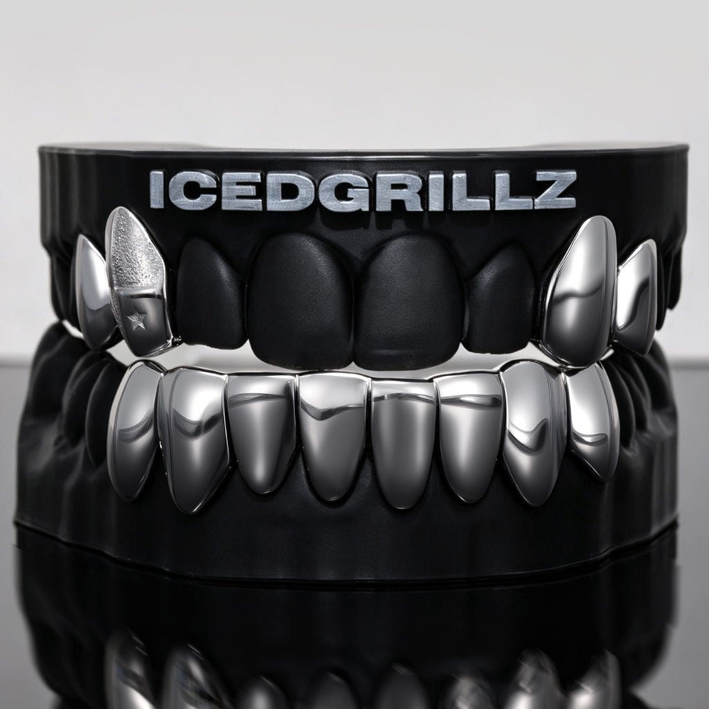 Star Diamond Dust & Mirror Polished Solid Grillz