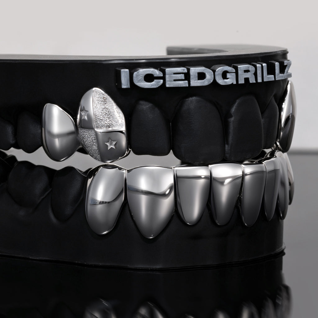 Star Diamond Dust & Mirror Polished Solid Grillz