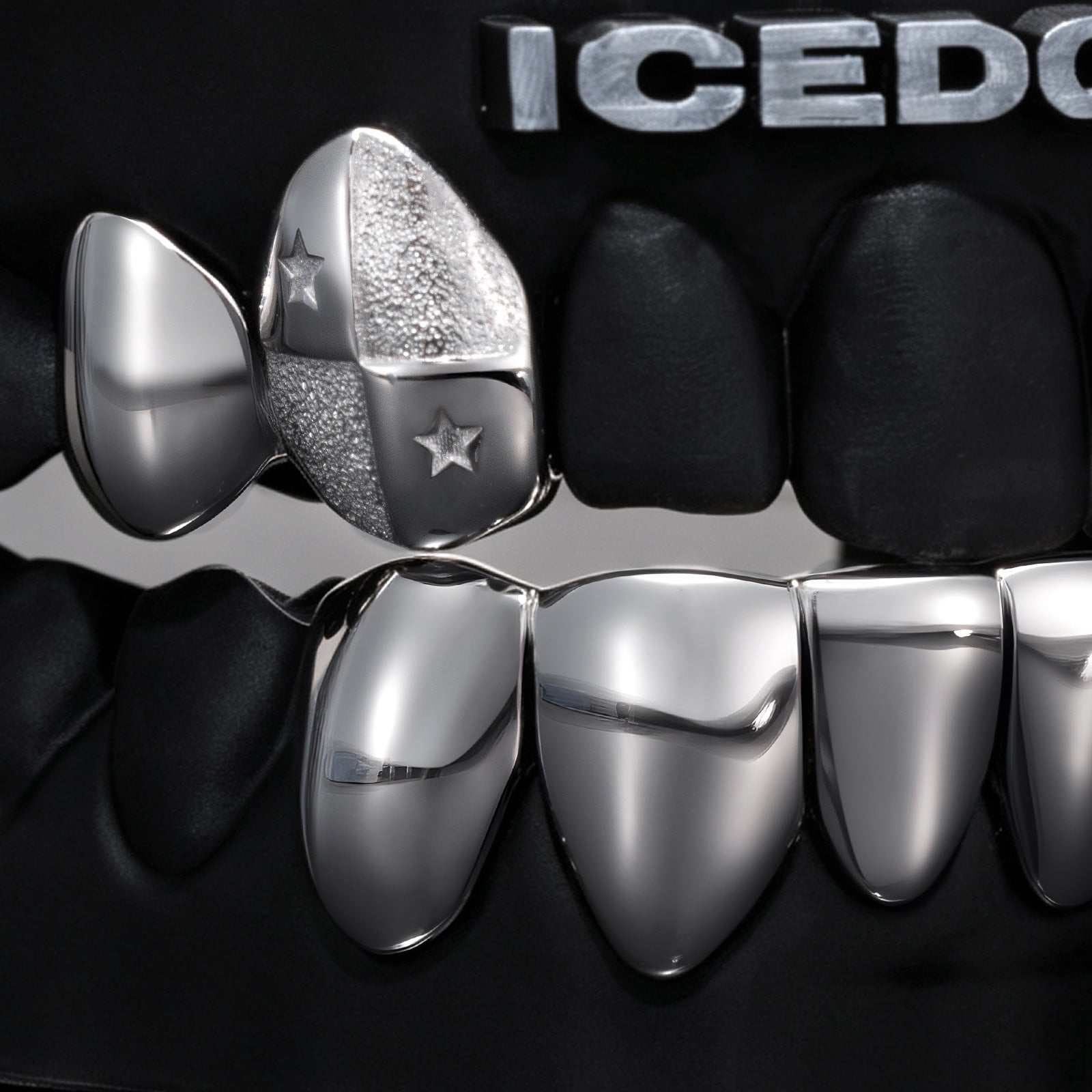 Star Diamond Dust & Mirror Polished Solid Grillz