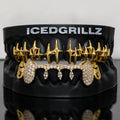 Starburst & Drop Marquise Iced Fang Grillz