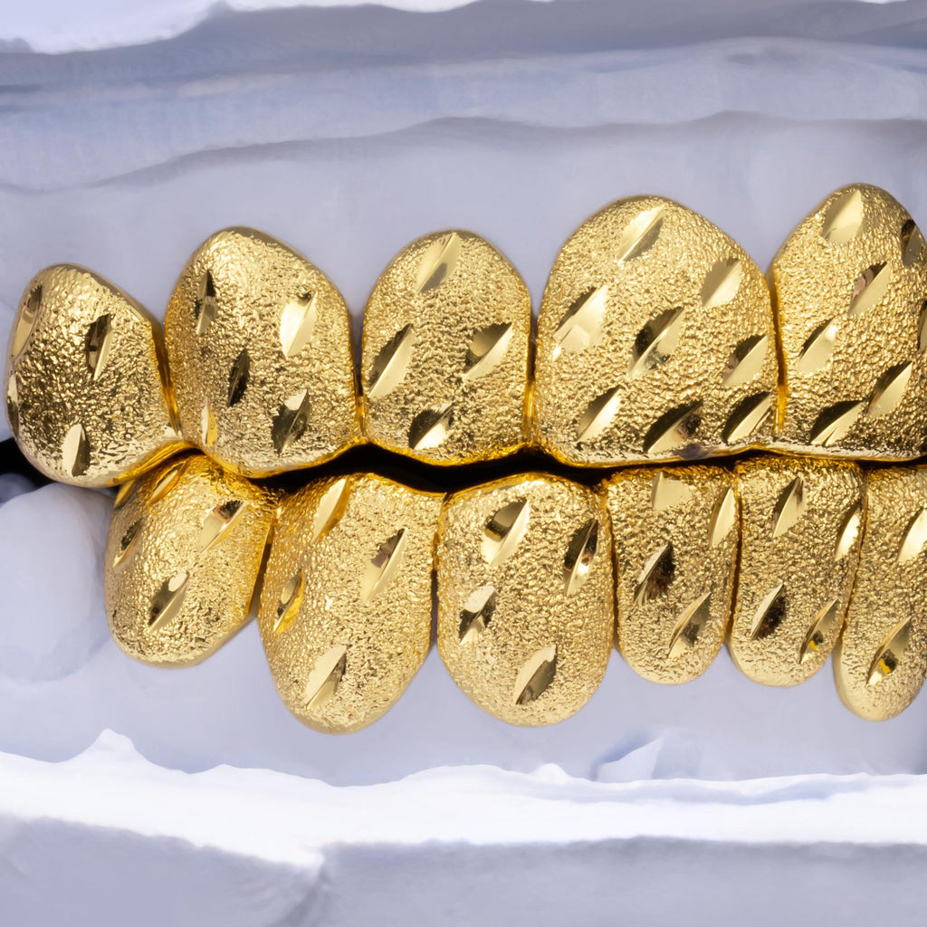 Textured Diamond Cut Nugget Grillz
