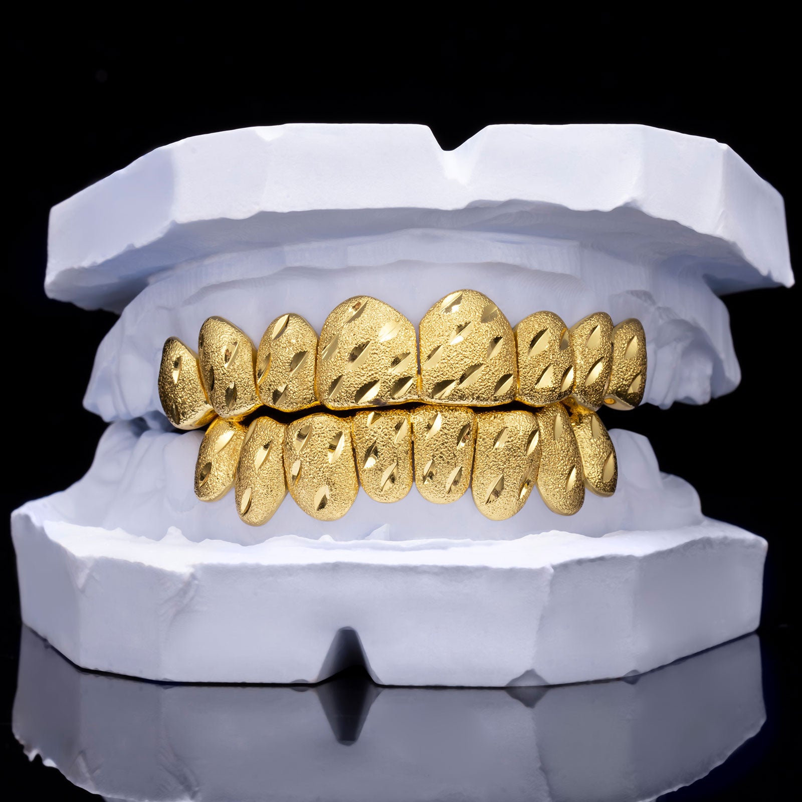 Textured Diamond Cut Nugget Grillz