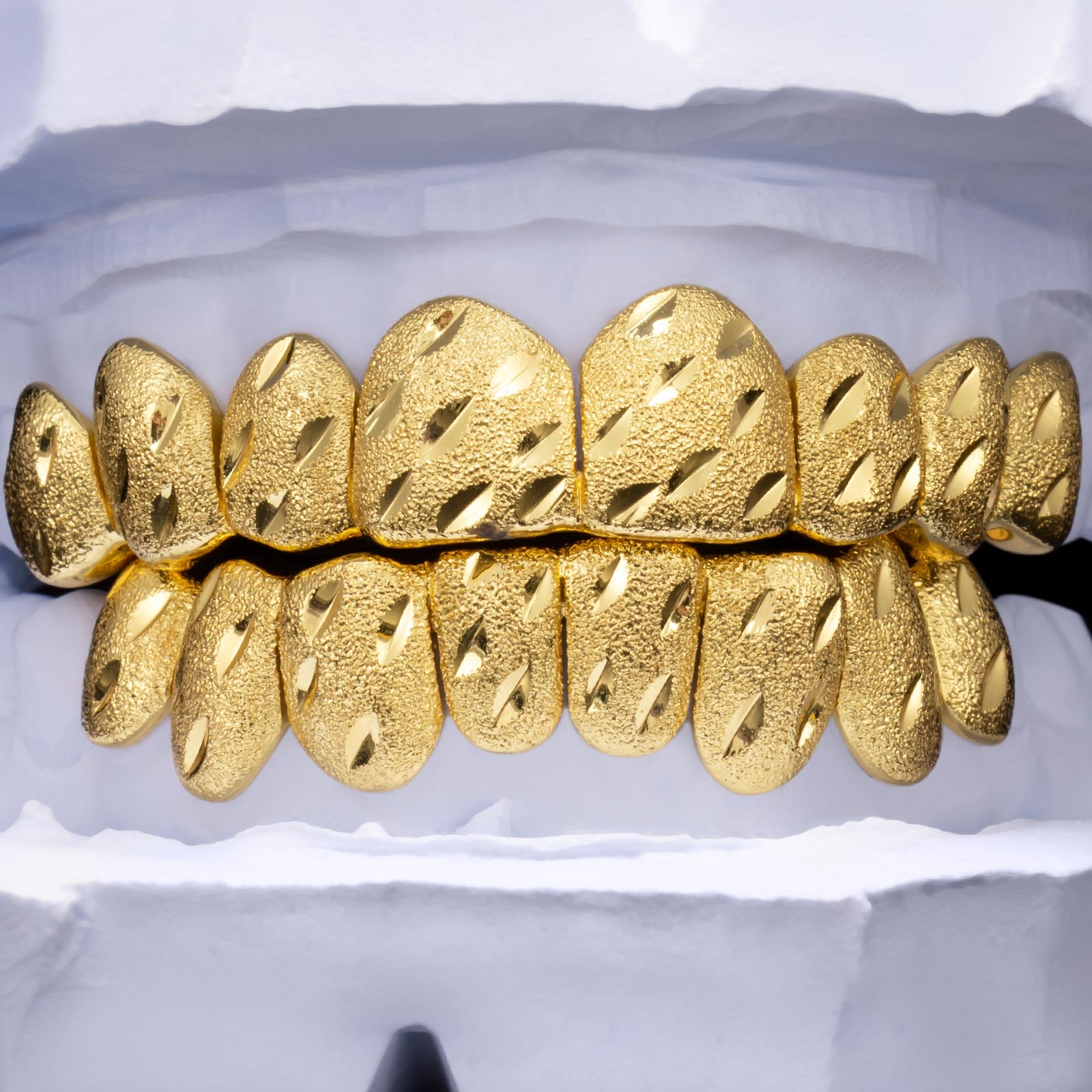 Textured Diamond Cut Nugget Grillz