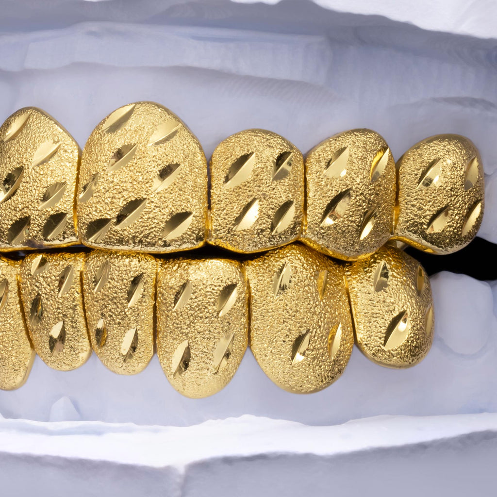 Textured Diamond Cut Nugget Grillz