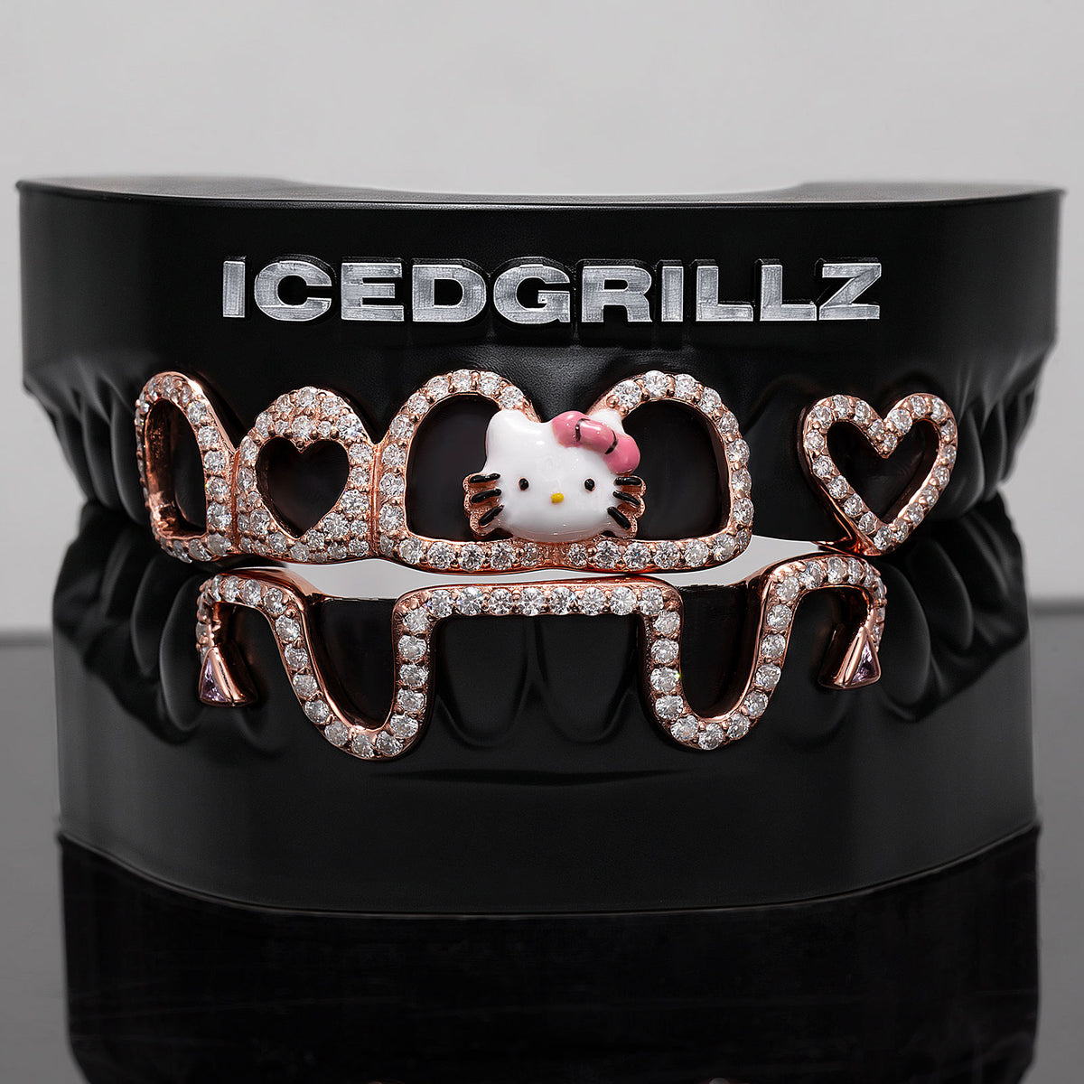 Top Enamel Kitty & Bunny Tail Bar Grillz - IcedGrillz