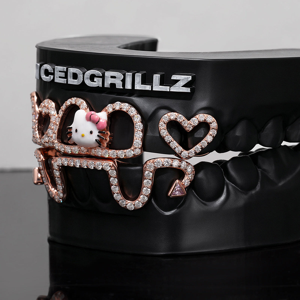 Top Enamel Kitty & Bunny Tail Bar Grillz - IcedGrillz