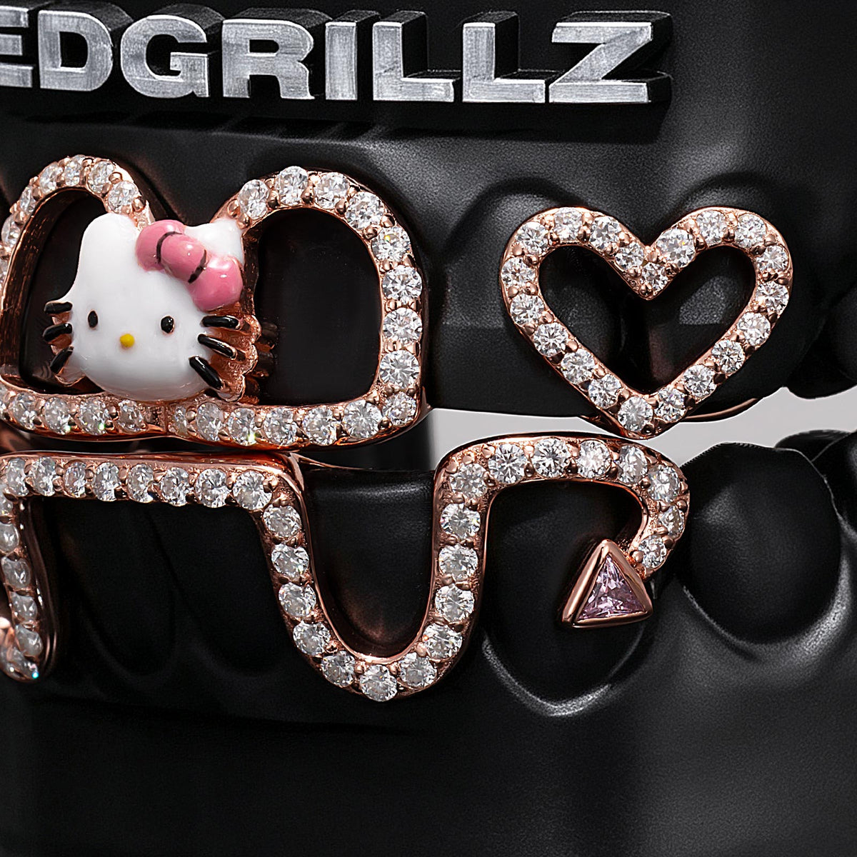 Top Enamel Kitty & Bunny Tail Bar Grillz - IcedGrillz