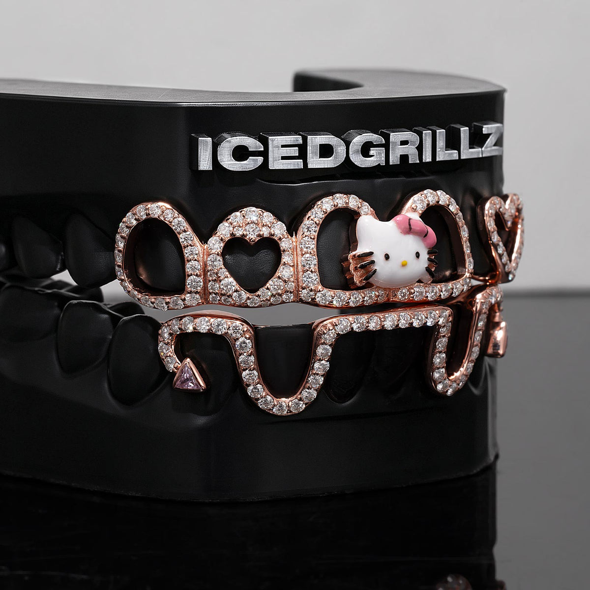 Top Enamel Kitty & Bunny Tail Bar Grillz - IcedGrillz