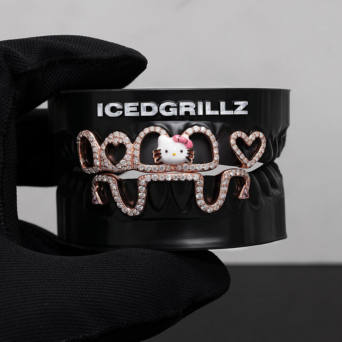 Top Enamel Kitty & Bunny Tail Bar Grillz - IcedGrillz