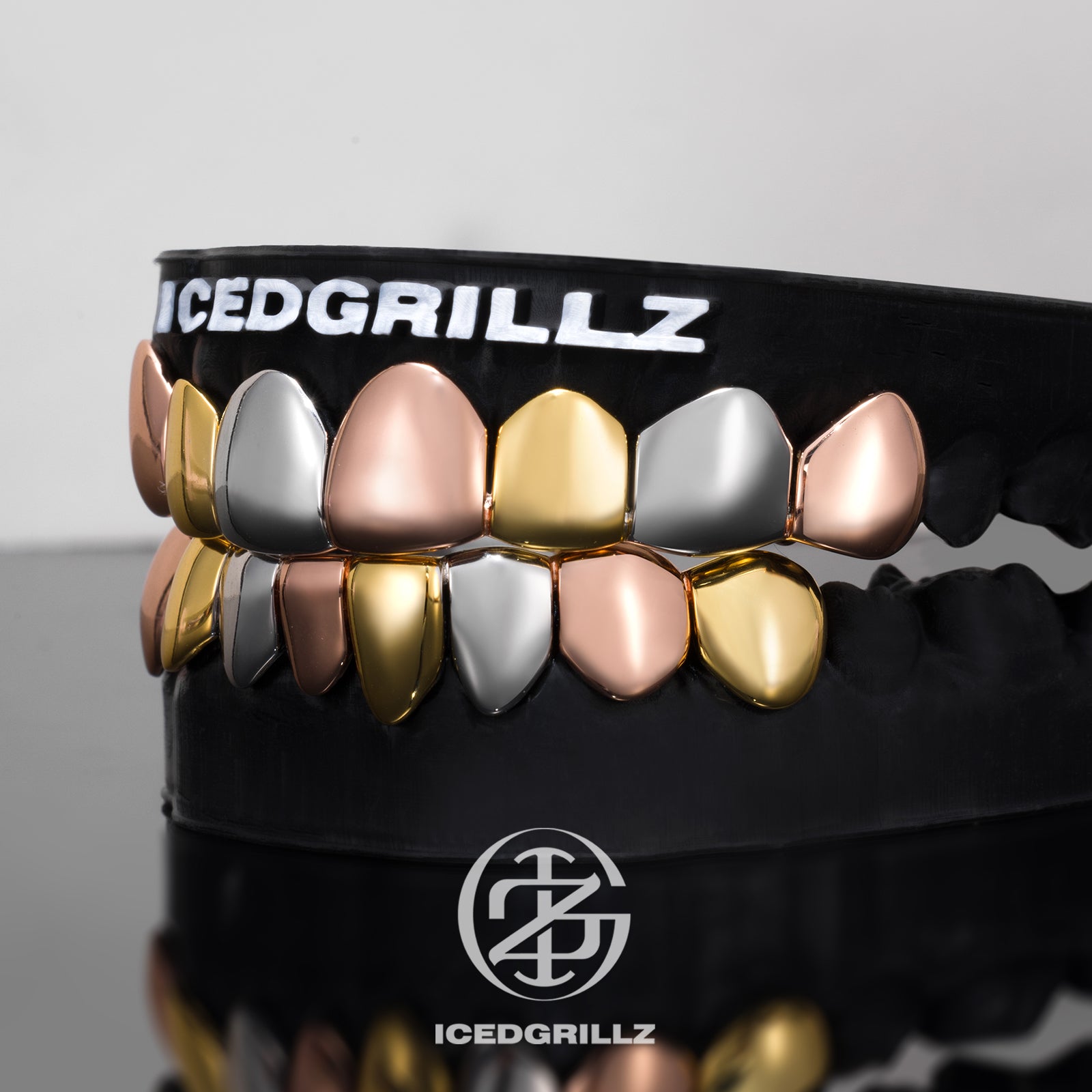 Tri-Tone Polished Gold Grillz
