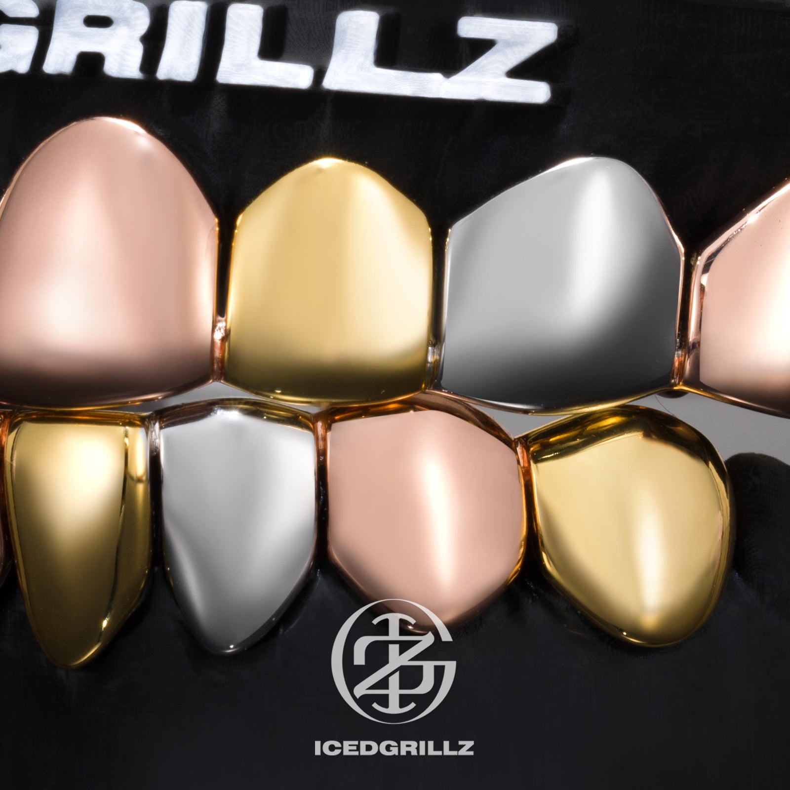 Tri-Tone Polished Gold Grillz