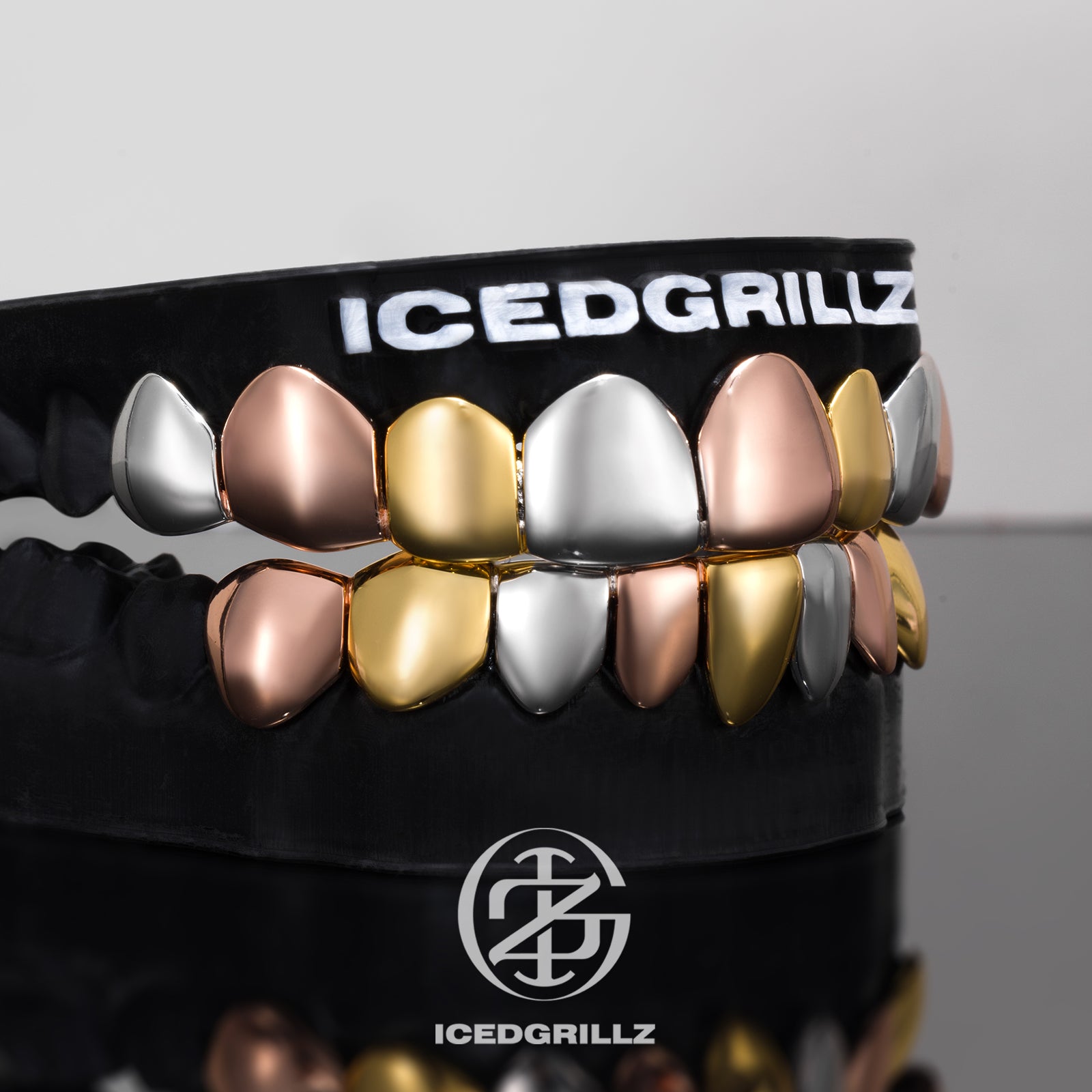 Tri-Tone Polished Gold Grillz