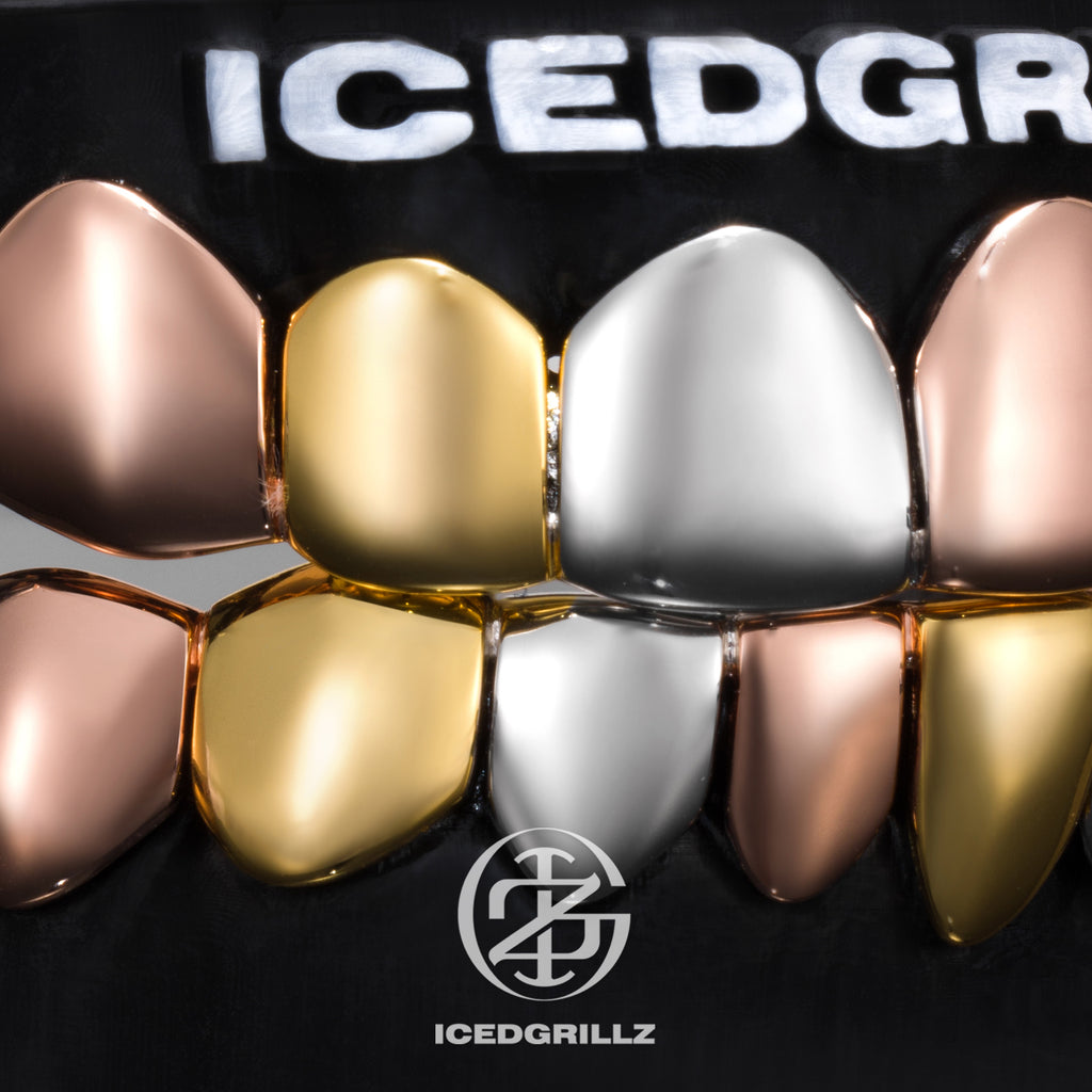 Tri-Tone Polished Gold Grillz
