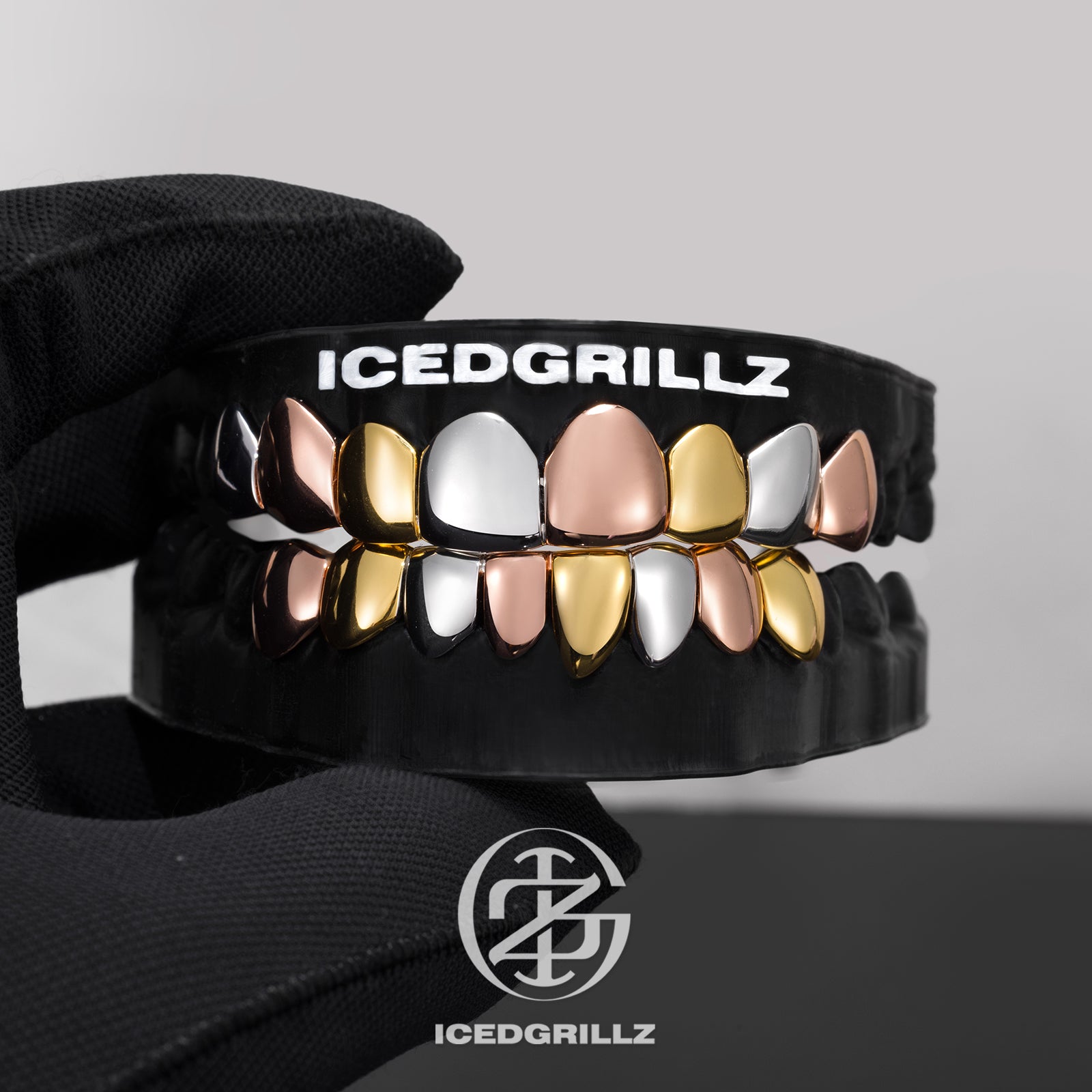 Tri-Tone Polished Gold Grillz